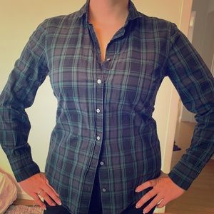 J. Crew Perfect Fit Button Up Plaid Top
